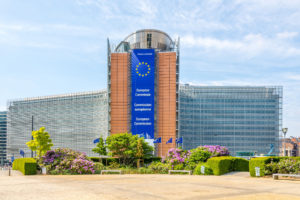 BRUSSELS,BELGIUM - MAY 18,2018 - View at the Berlaymont building (European Commission) in Brussels. Brussels is the capital of Belgium.